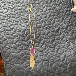 Elegant Gold Kendra Scott Necklace with Purple Pendant